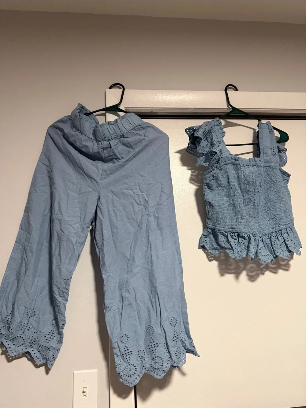 & Other Stories Light Blue Eyelet Two-Piece Set